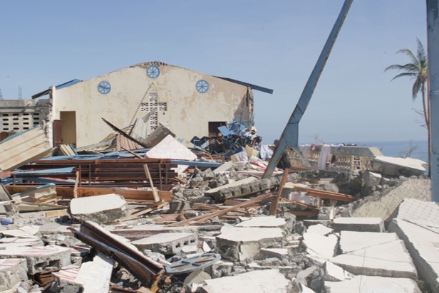 Demolished concrete and rubble in Haiti
